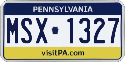 PA license plate MSX1327