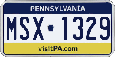 PA license plate MSX1329