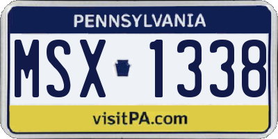 PA license plate MSX1338