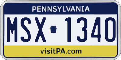 PA license plate MSX1340