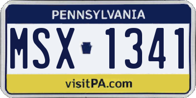 PA license plate MSX1341