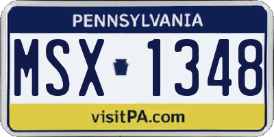 PA license plate MSX1348