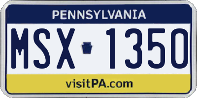 PA license plate MSX1350
