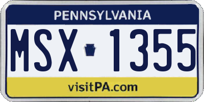 PA license plate MSX1355