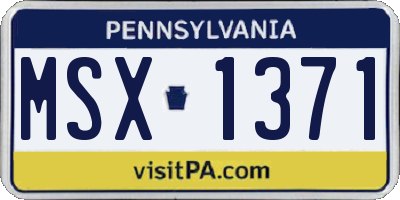 PA license plate MSX1371