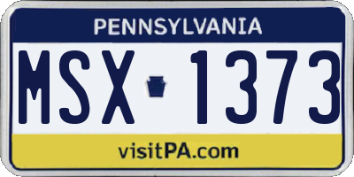 PA license plate MSX1373