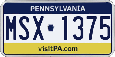 PA license plate MSX1375