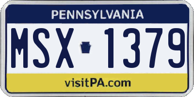 PA license plate MSX1379