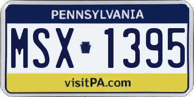 PA license plate MSX1395