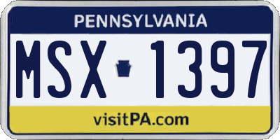 PA license plate MSX1397