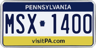 PA license plate MSX1400