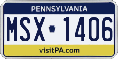 PA license plate MSX1406