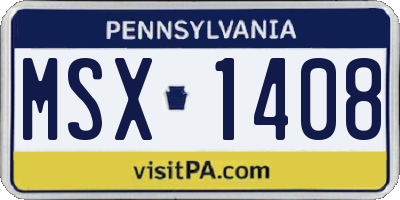 PA license plate MSX1408
