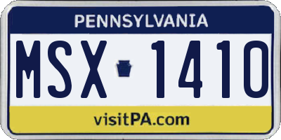PA license plate MSX1410