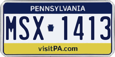 PA license plate MSX1413