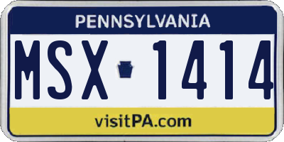 PA license plate MSX1414