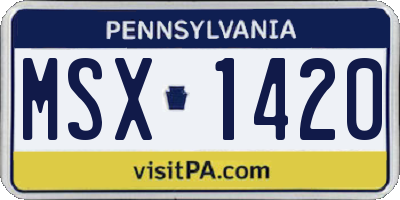 PA license plate MSX1420