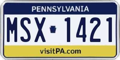 PA license plate MSX1421