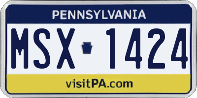 PA license plate MSX1424