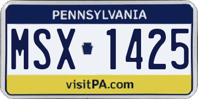 PA license plate MSX1425