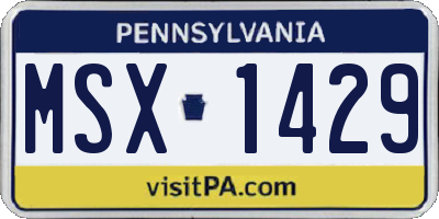 PA license plate MSX1429