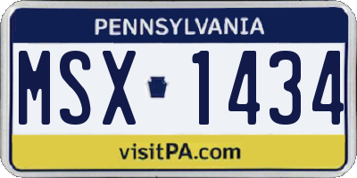 PA license plate MSX1434