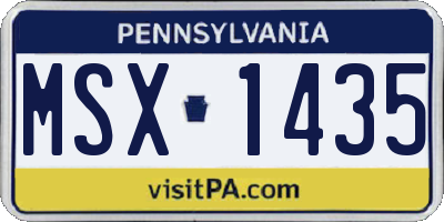 PA license plate MSX1435