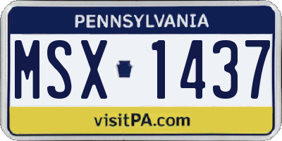 PA license plate MSX1437