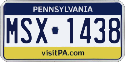 PA license plate MSX1438