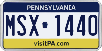 PA license plate MSX1440