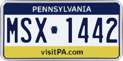 PA license plate MSX1442
