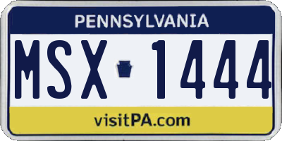 PA license plate MSX1444