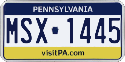 PA license plate MSX1445