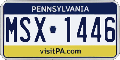 PA license plate MSX1446