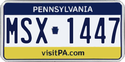PA license plate MSX1447