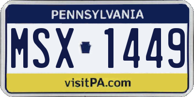 PA license plate MSX1449