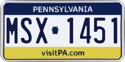PA license plate MSX1451