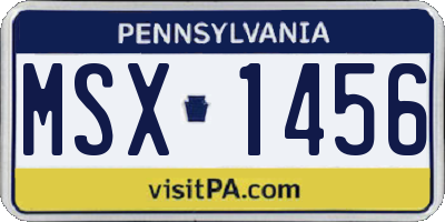 PA license plate MSX1456