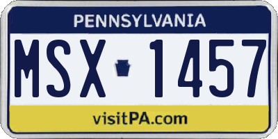 PA license plate MSX1457