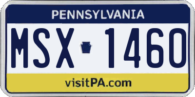 PA license plate MSX1460