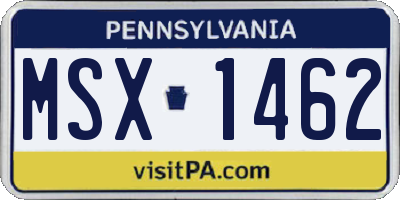 PA license plate MSX1462