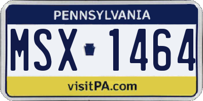 PA license plate MSX1464
