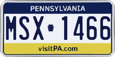 PA license plate MSX1466