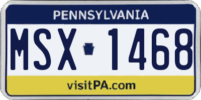 PA license plate MSX1468