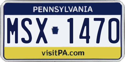 PA license plate MSX1470