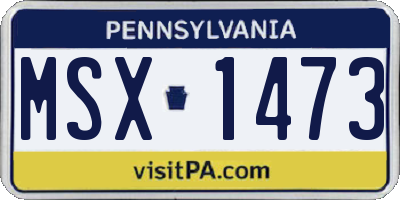 PA license plate MSX1473