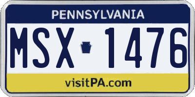 PA license plate MSX1476