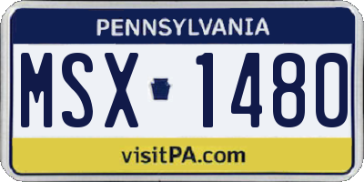 PA license plate MSX1480