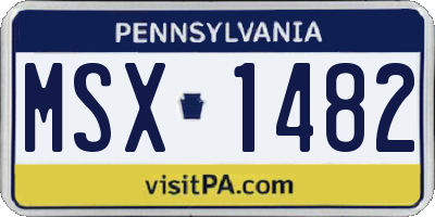 PA license plate MSX1482