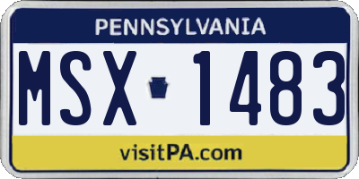 PA license plate MSX1483